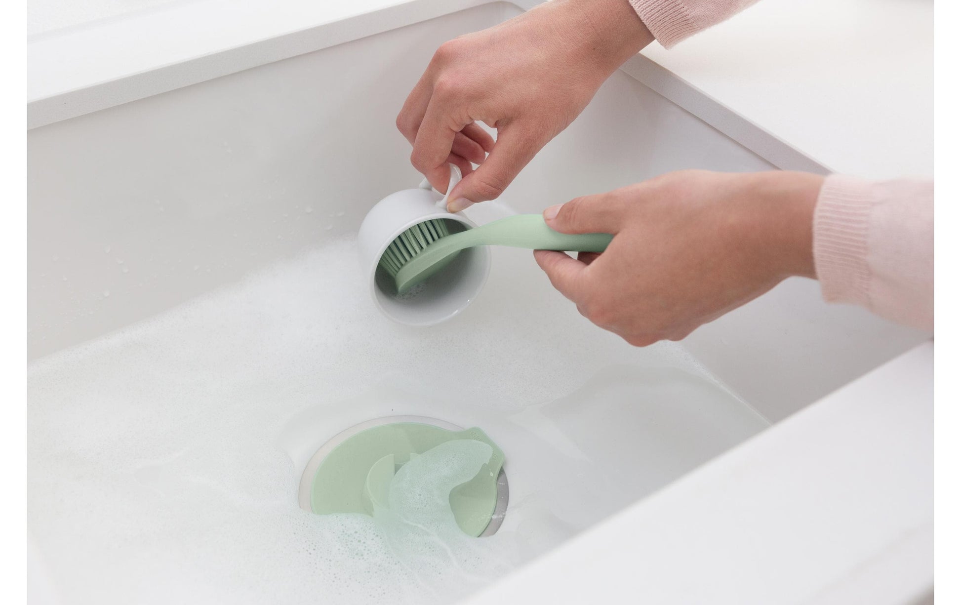 Brabantia Abwaschbürste – Kunststoff, 23,5 cm, Hellgrün, Spülmaschinenfest, 1 Stück