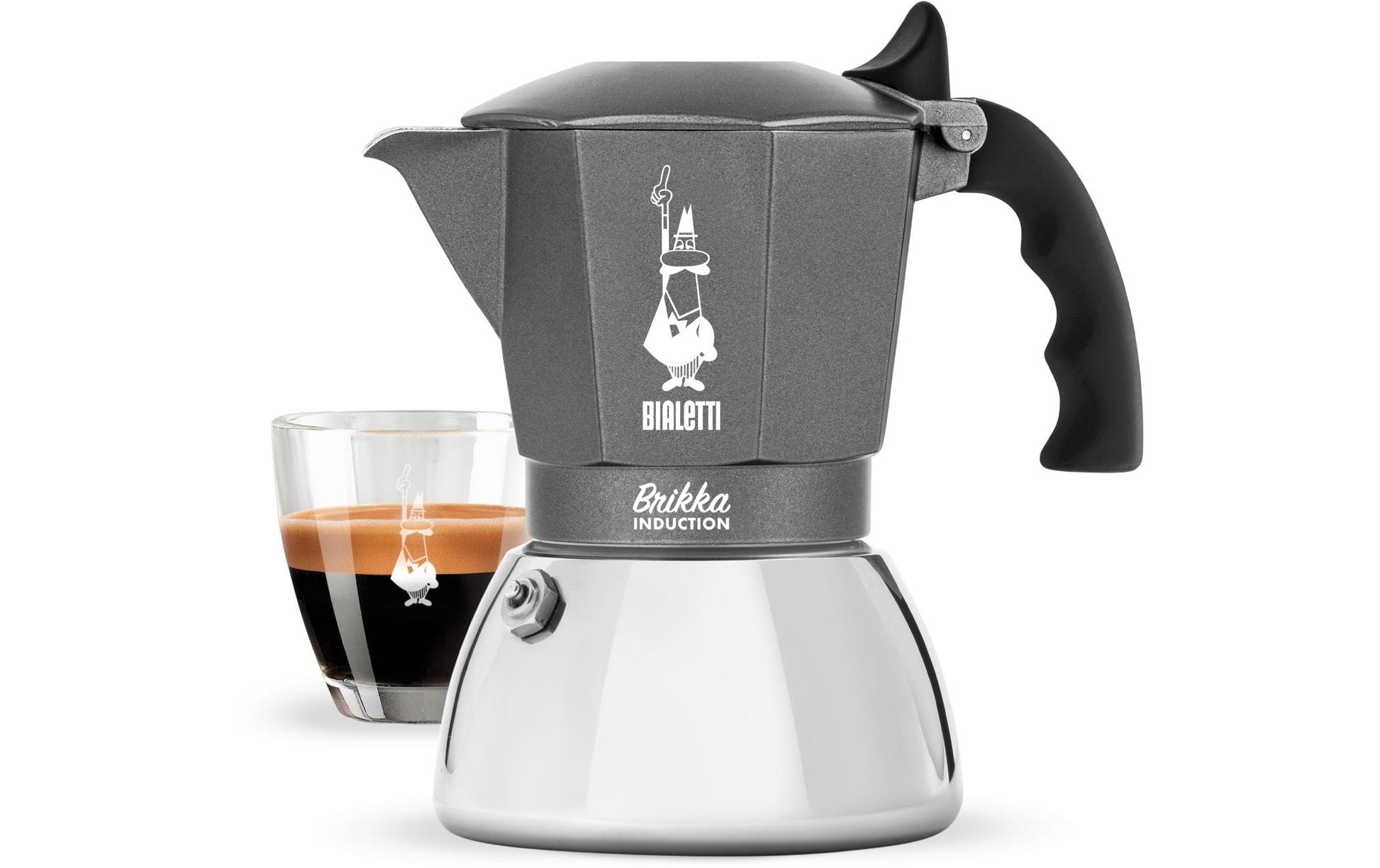 Bialetti Brikka Induction French Press / Kaffeebereiter – für Elektro, 0,1 l, 4 Tassen, Aluminium