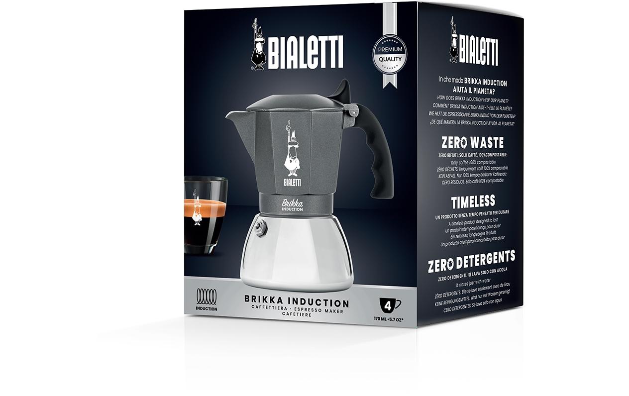 Bialetti Brikka Induction French Press / Kaffeebereiter – für Elektro, 0,1 l, 4 Tassen, Aluminium