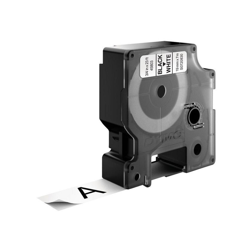 DYMO Schriftband – 19 mm × 7 m, weiss, schwarz – für LabelPoint 200, 250, 300, u. a. – D1