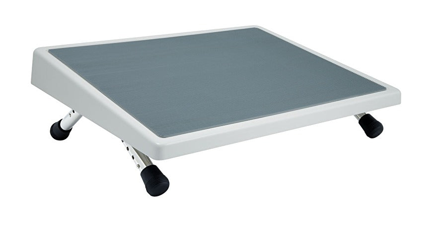 Wedo Fussstütze EDV – 45 × 35 × 7 cm, Stahlblech, Lichtgrau