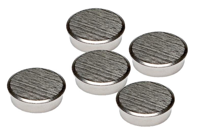 Franken HM30CR/5 Tafelmagnet Rundmagnet – Ø 30 mm, silber, Chromkappe, 5 Stk.