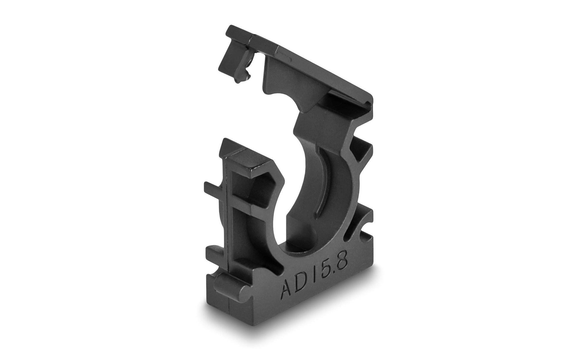 DeLOCK Kabelschlauchhalter – 30 mm × 23 mm, Kunststoff, Schwarz, mit Verschlussclip, 8er-Pack