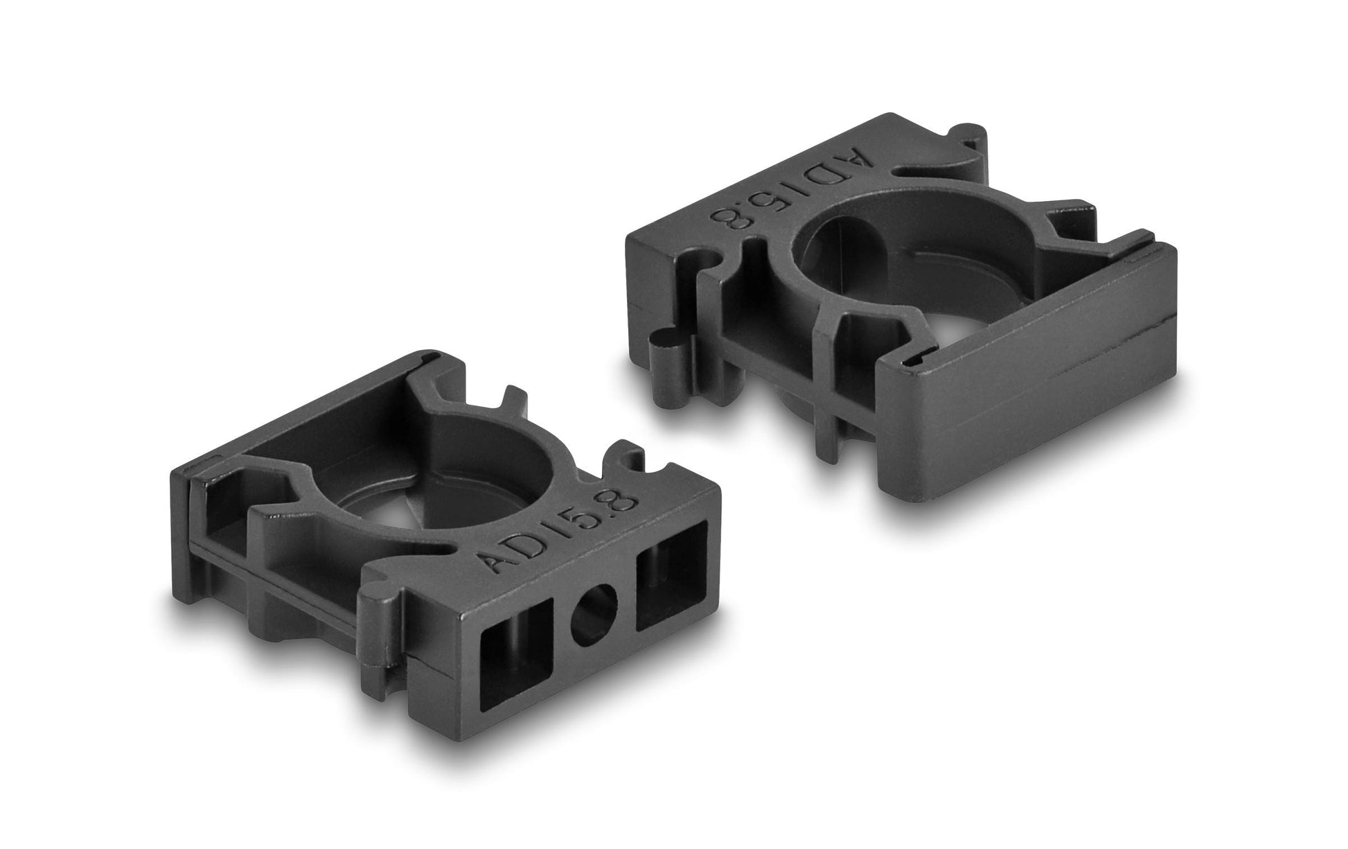 DeLOCK Kabelschlauchhalter – 30 mm × 23 mm, Kunststoff, Schwarz, mit Verschlussclip, 8er-Pack