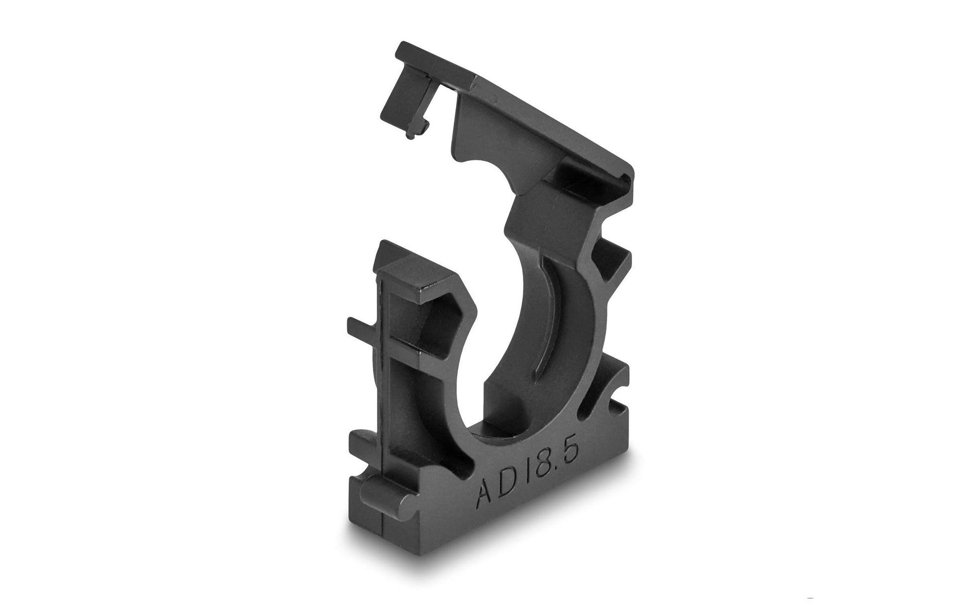 DeLOCK Kabelschlauchhalter – 30 × 35 mm, Kunststoff, Schwarz, mit Verschlussclip, 8er-Pack
