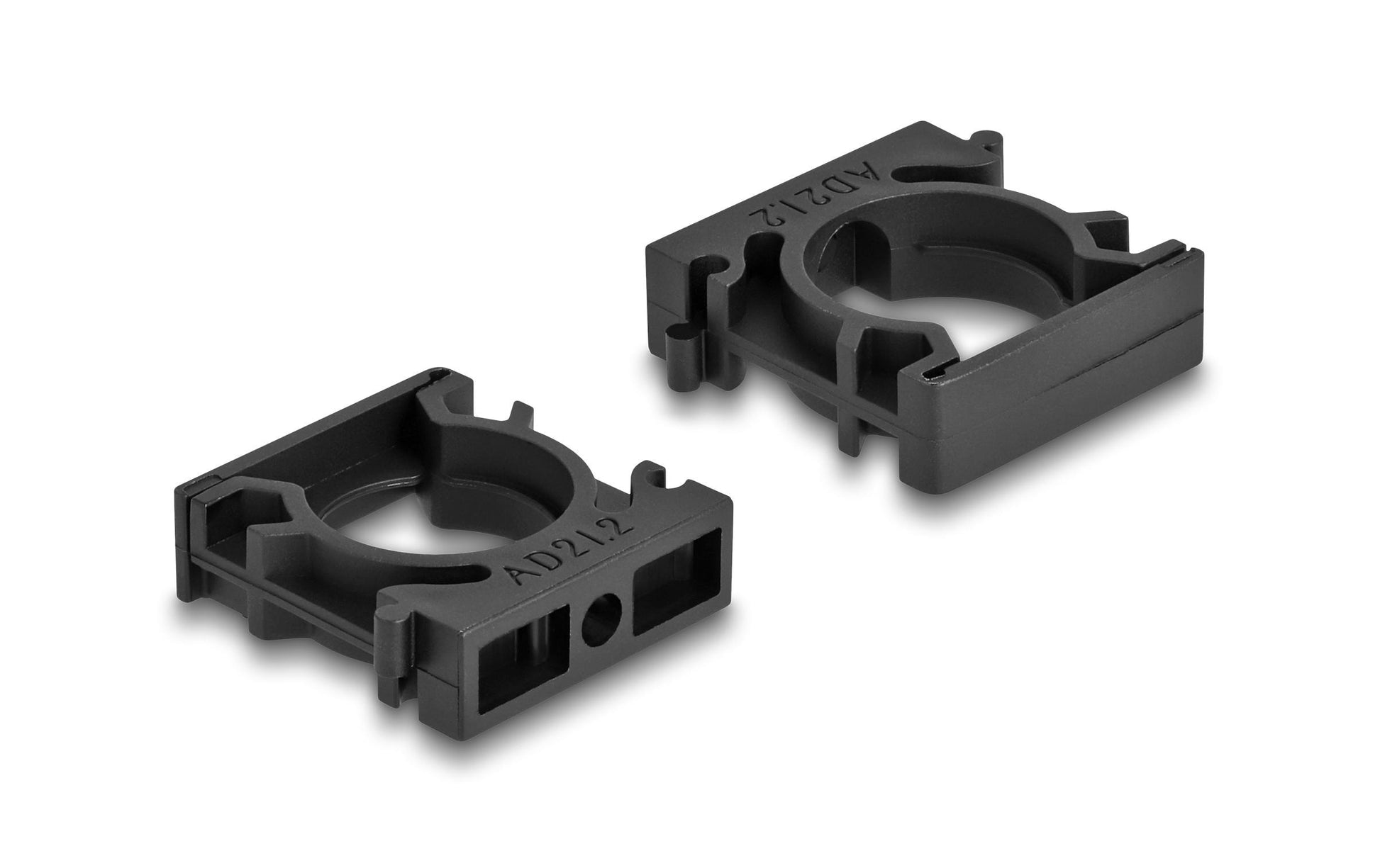 DeLOCK Kabelhalter mit Verschlussclip, Ø 21,2 mm, 4er-Pack – schwarz