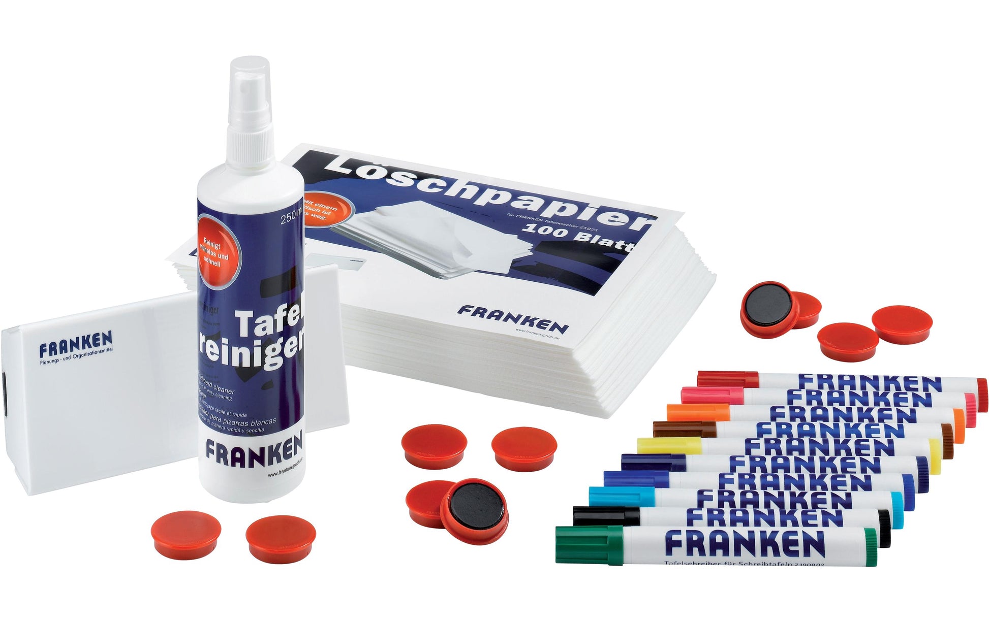 Franken Zubehör-Set – Reinigungsspray, Reinigungstuch, Wischer, mehrfarbig