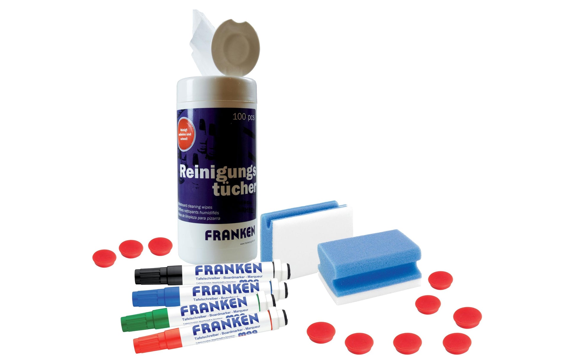 Franken Starter-Set für Magnettafel Z1955 – Set enthält Reinigungstuch, mehrfarbig