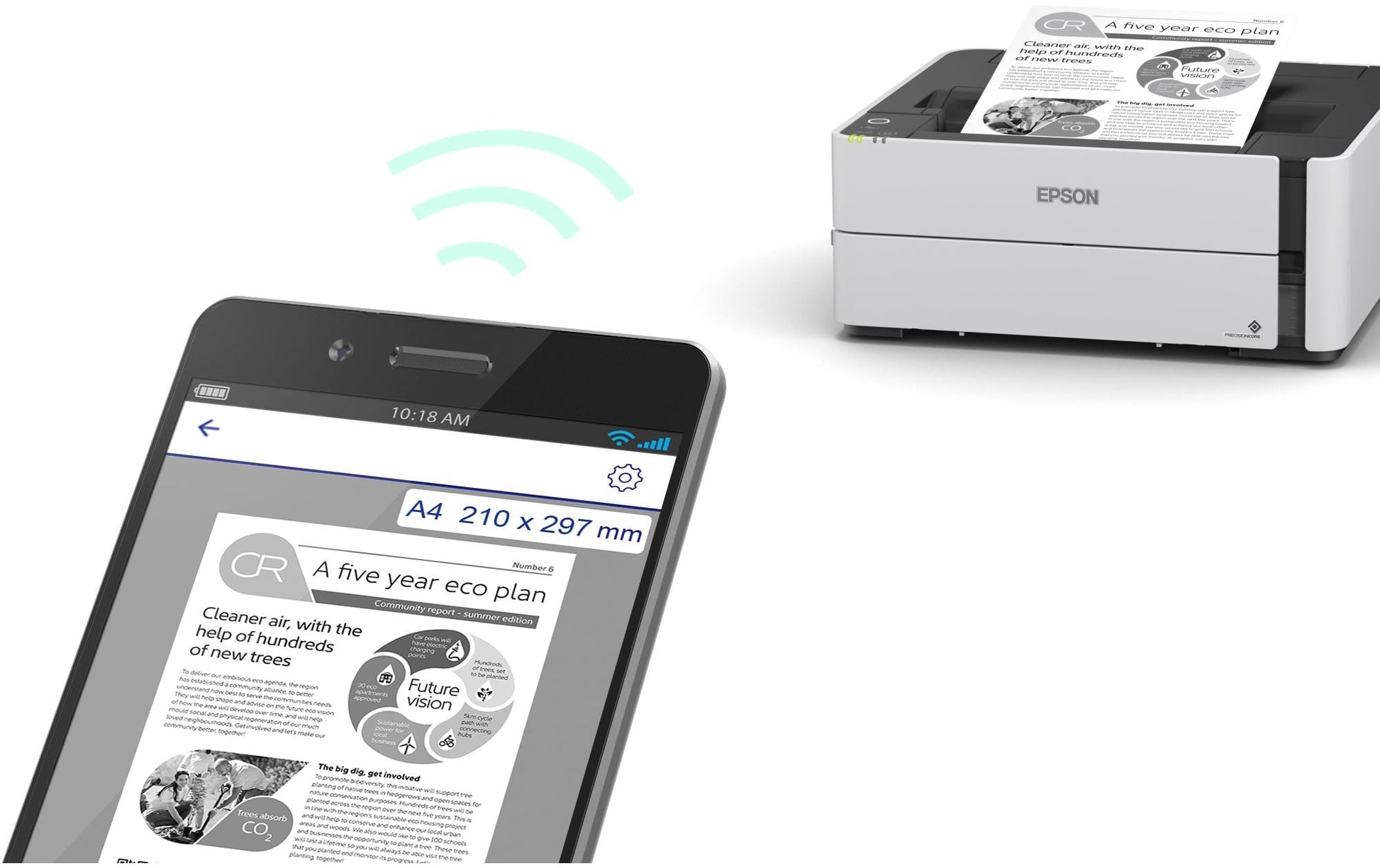 Epson EcoTank ET-M1180 – S/W-Tintentankdrucker, A4, Duplex, USB 2.0, LAN, WLAN