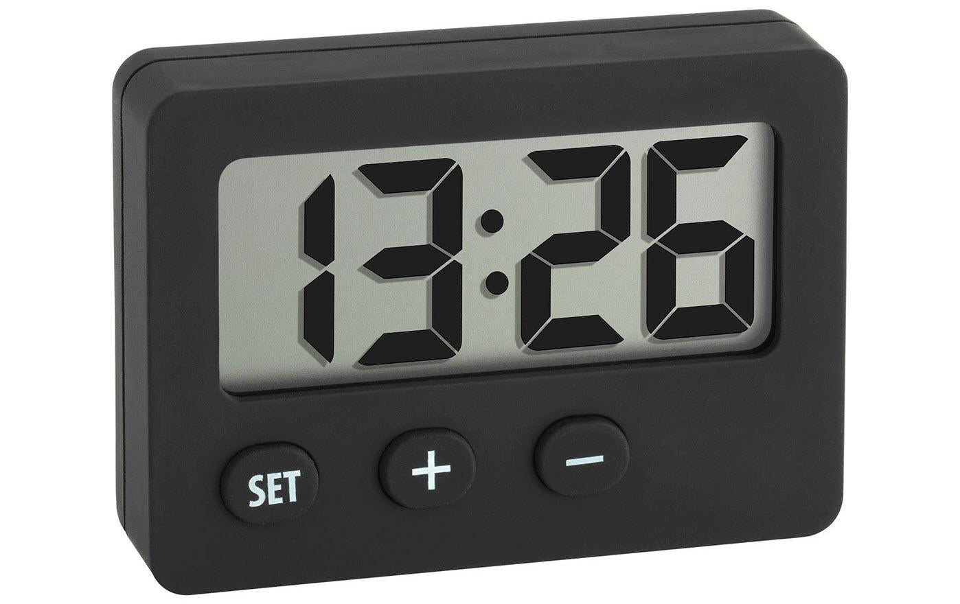 TFA-Dostmann TFA Dostmann Digitalwecker – lautlos, 5,9 × 4,2 × 1,4 cm, schwarz, Kunststoff