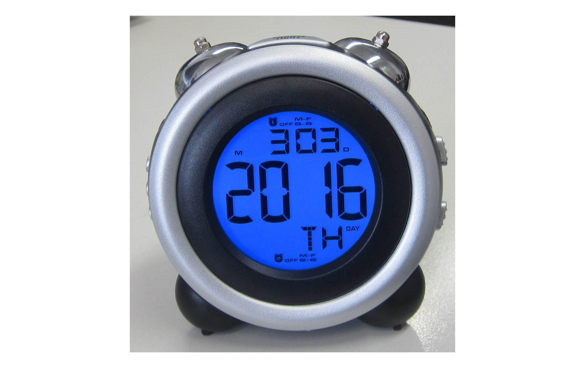 TFA-Dostmann TFA Dostmann Digitalwecker – Snooze, Ø 10,8 cm, schwarz/silber