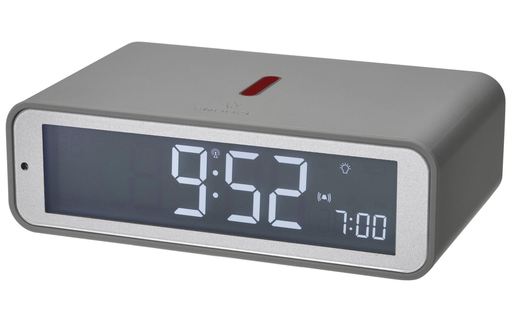TFA-Dostmann TFA Dostmann TWIST Digitalwecker – Funk, Snooze, 11,7 × 3,7 × 7,1 cm, Grau, Kunststoff
