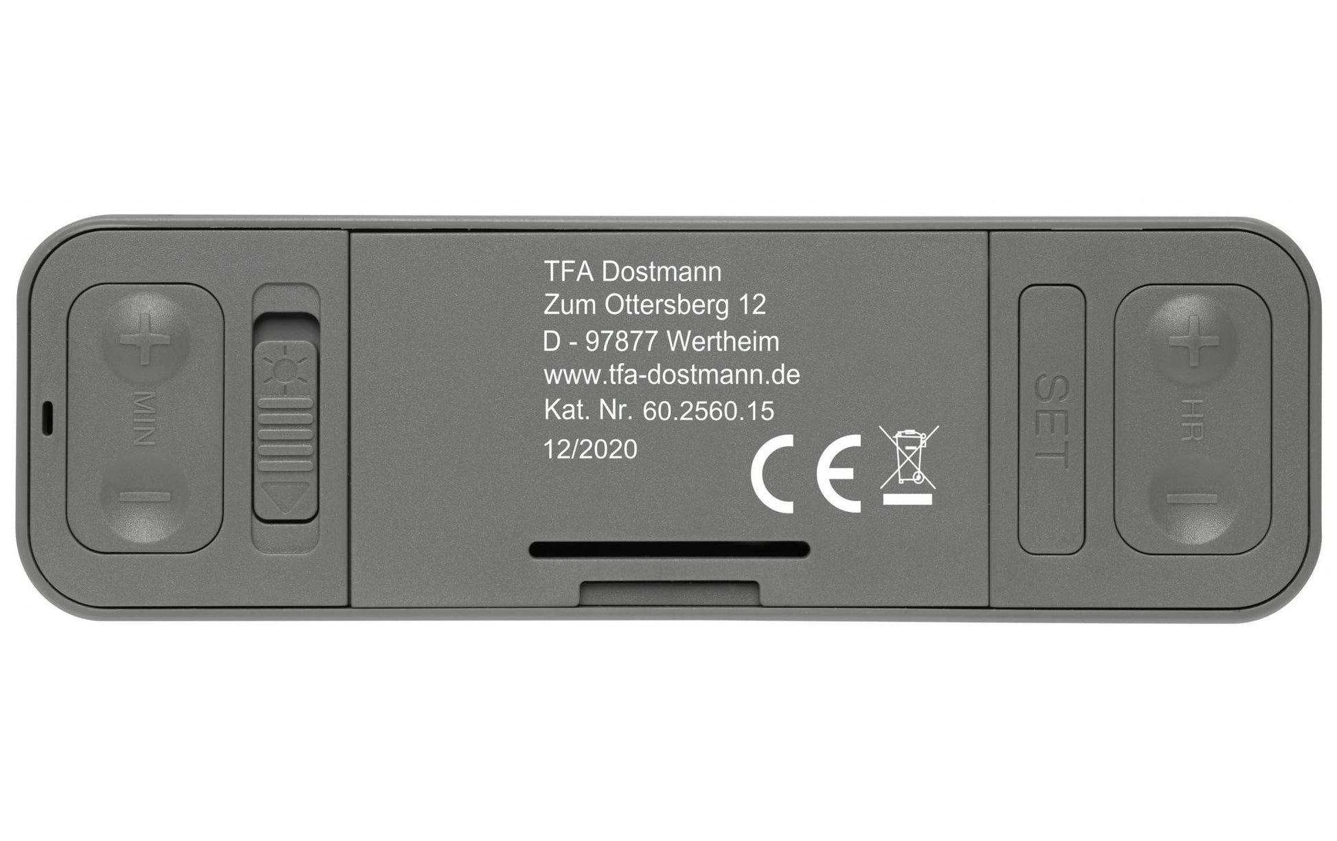 TFA-Dostmann TFA Dostmann TWIST Digitalwecker – Funk, Snooze, 11,7 × 3,7 × 7,1 cm, Grau, Kunststoff