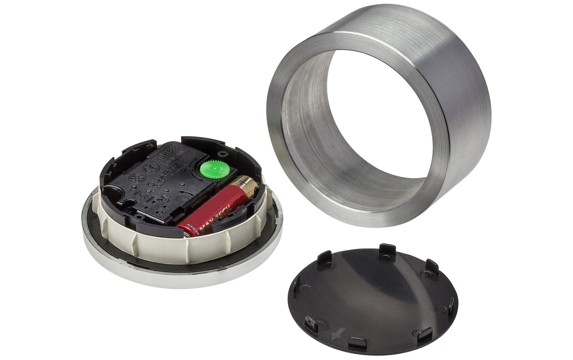 TFA-Dostmann TFA Dostmann CAMINO Tischuhr – Analog, Ø 9,4 cm, silber, Aluminium/Kunststoff
