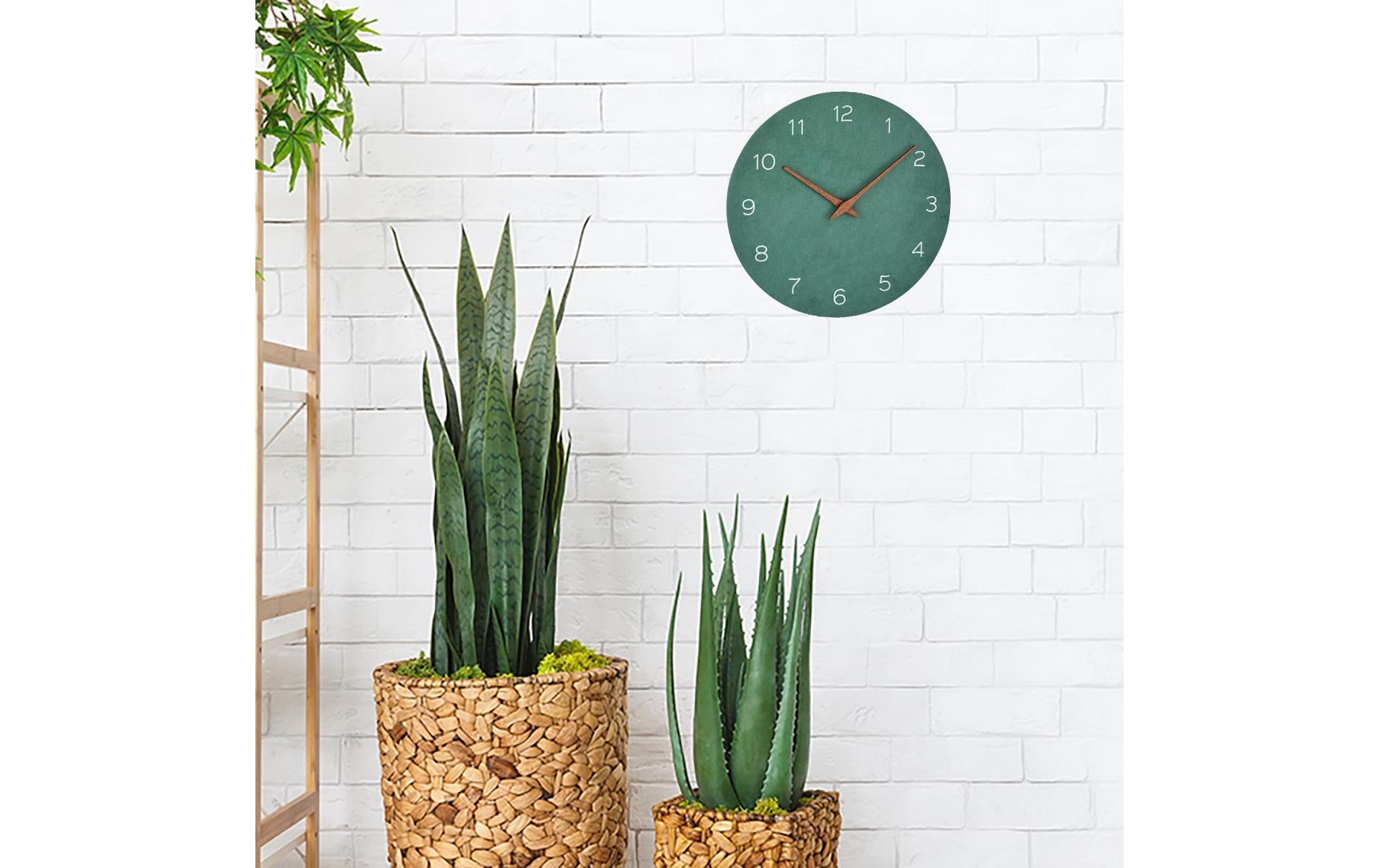 TFA-Dostmann TFA Dostmann Wanduhr – Analog, Lautlos, Ø 29,7 cm, Jadegrün, Holz
