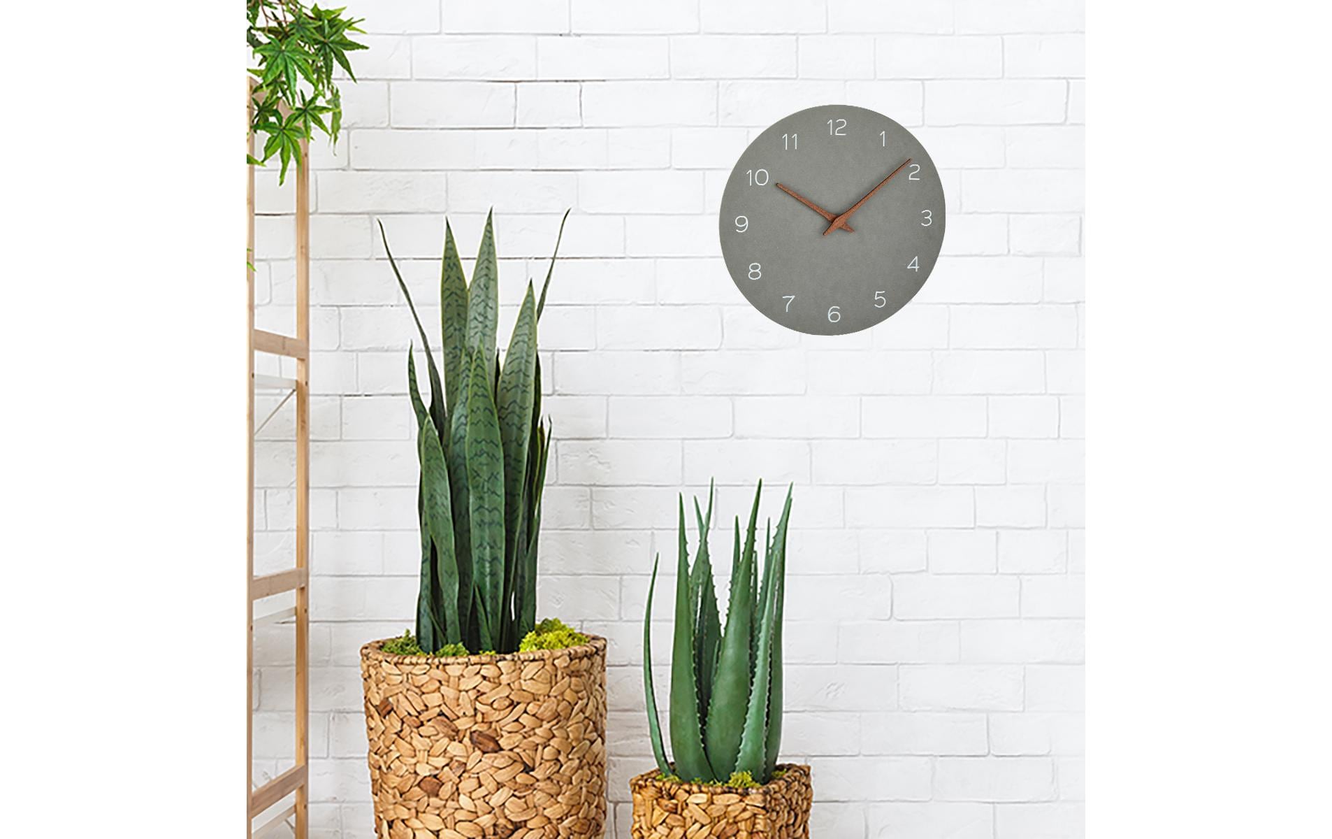 TFA-Dostmann TFA Dostmann Wanduhr – Analog, lautlos, Ø 29,7 cm, grau, Holz