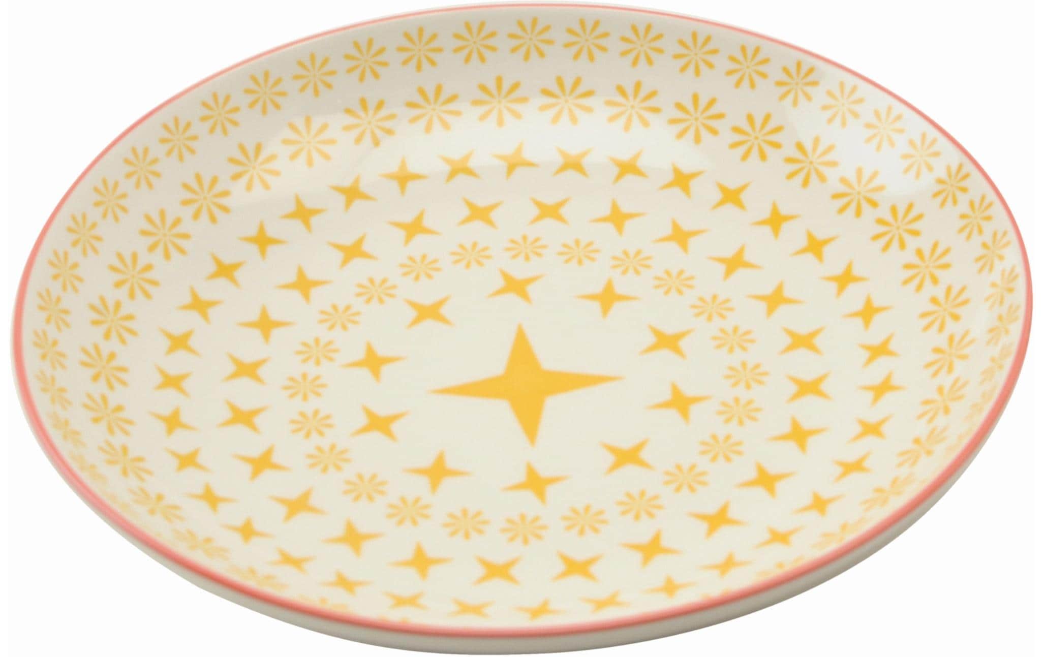 Haynan Suppen- & Pastateller – Ø 25 cm, H 5 cm, Porzellan, Gelb, spülmaschinenfest, mikrowellengeeignet