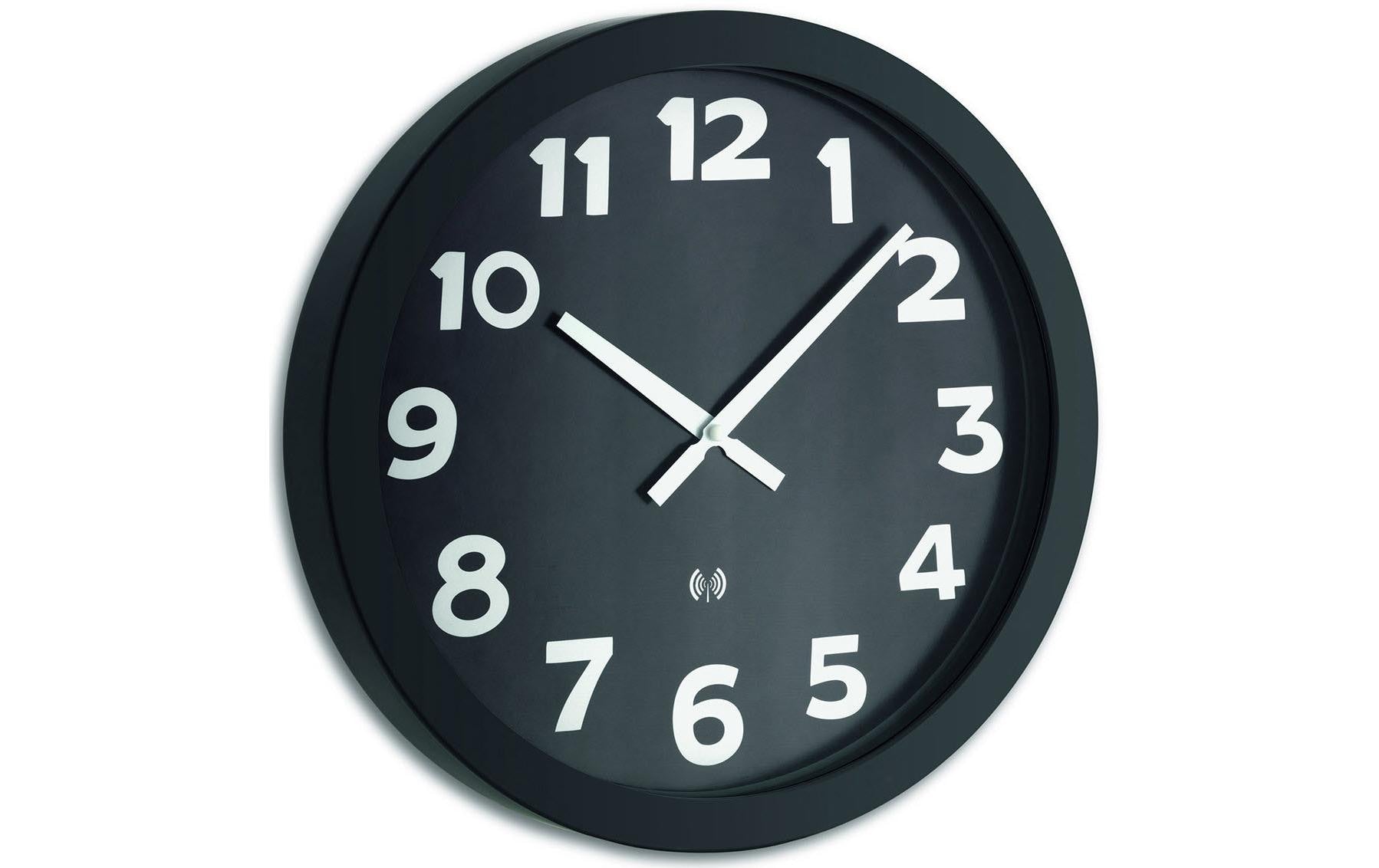 TFA-Dostmann TFA Dostmann Wanduhr – Funk, analog, Ø 40 cm, schwarz, Glas/Metall