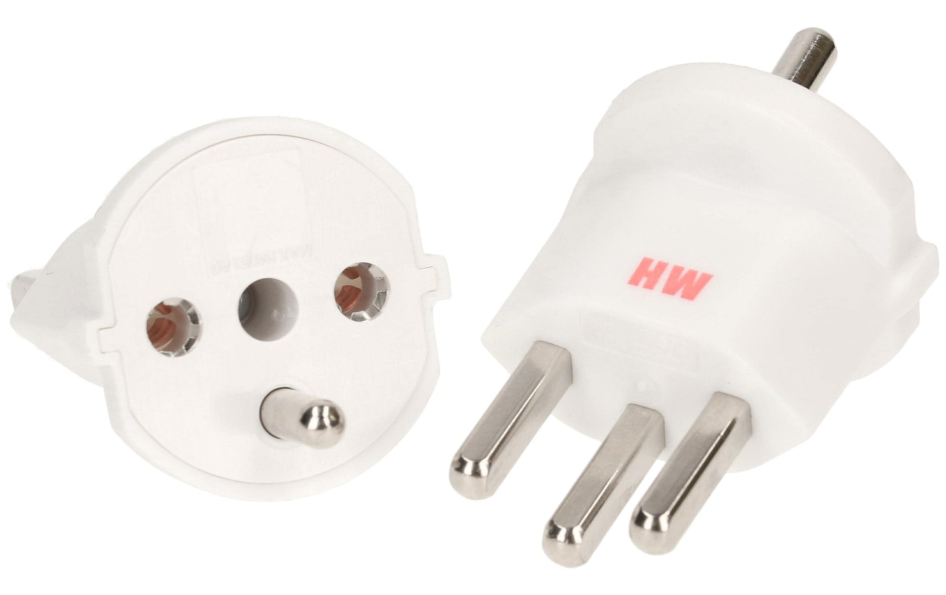 Max Hauri AG Max Hauri Fixadapter T23 zu Schuko – 230 V, 16 A, 3-polig – Weiss
