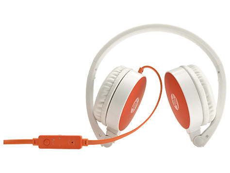 HP H2800 On-Ear Kopfhörer – Stereo, Kabelgebunden, 3,5 mm Klinke, Orange/Weiss