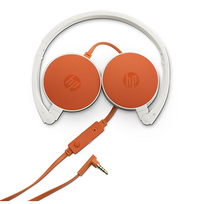 HP H2800 On-Ear Kopfhörer – Stereo, Kabelgebunden, 3,5 mm Klinke, Orange/Weiss