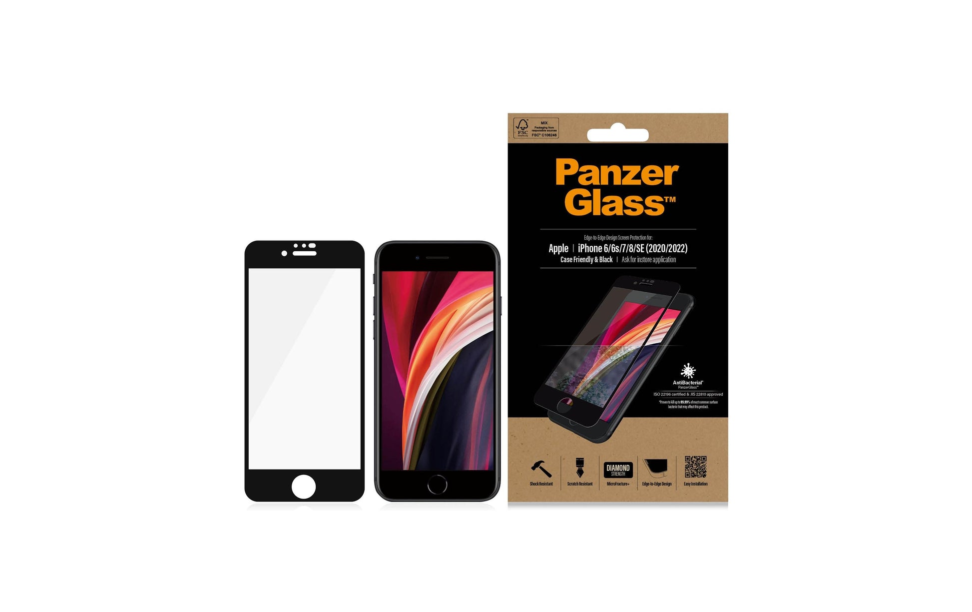 PanzerGlass Displayschutzglas – für Apple iPhone 6/6s/7 (und andere) – Hartglas, Transparent – 1er-Pack