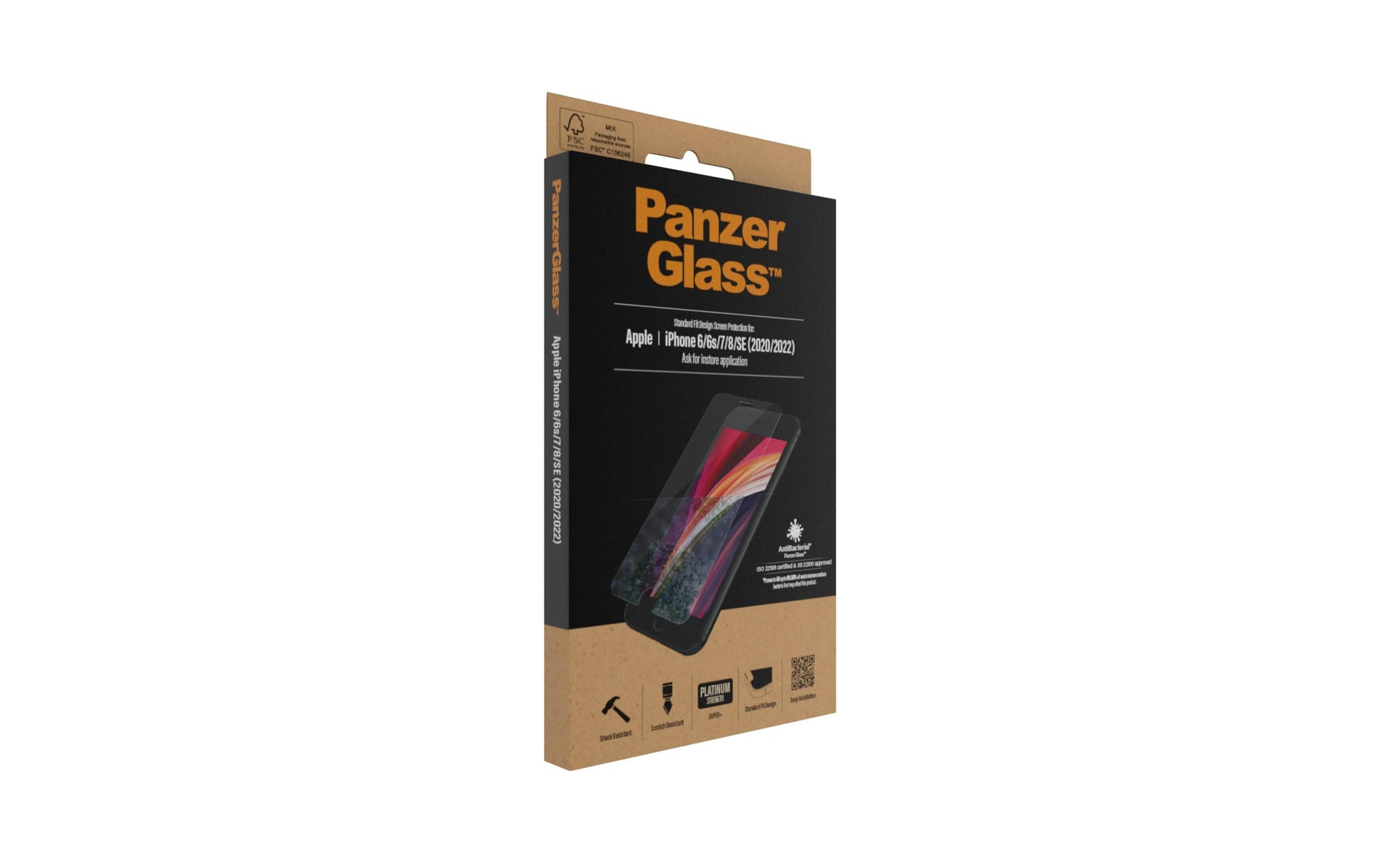 PanzerGlass Displayschutzglas – für Apple iPhone 6/6s/7 (u. a.) – Standard Fit, kratzresistent, fettabweisend