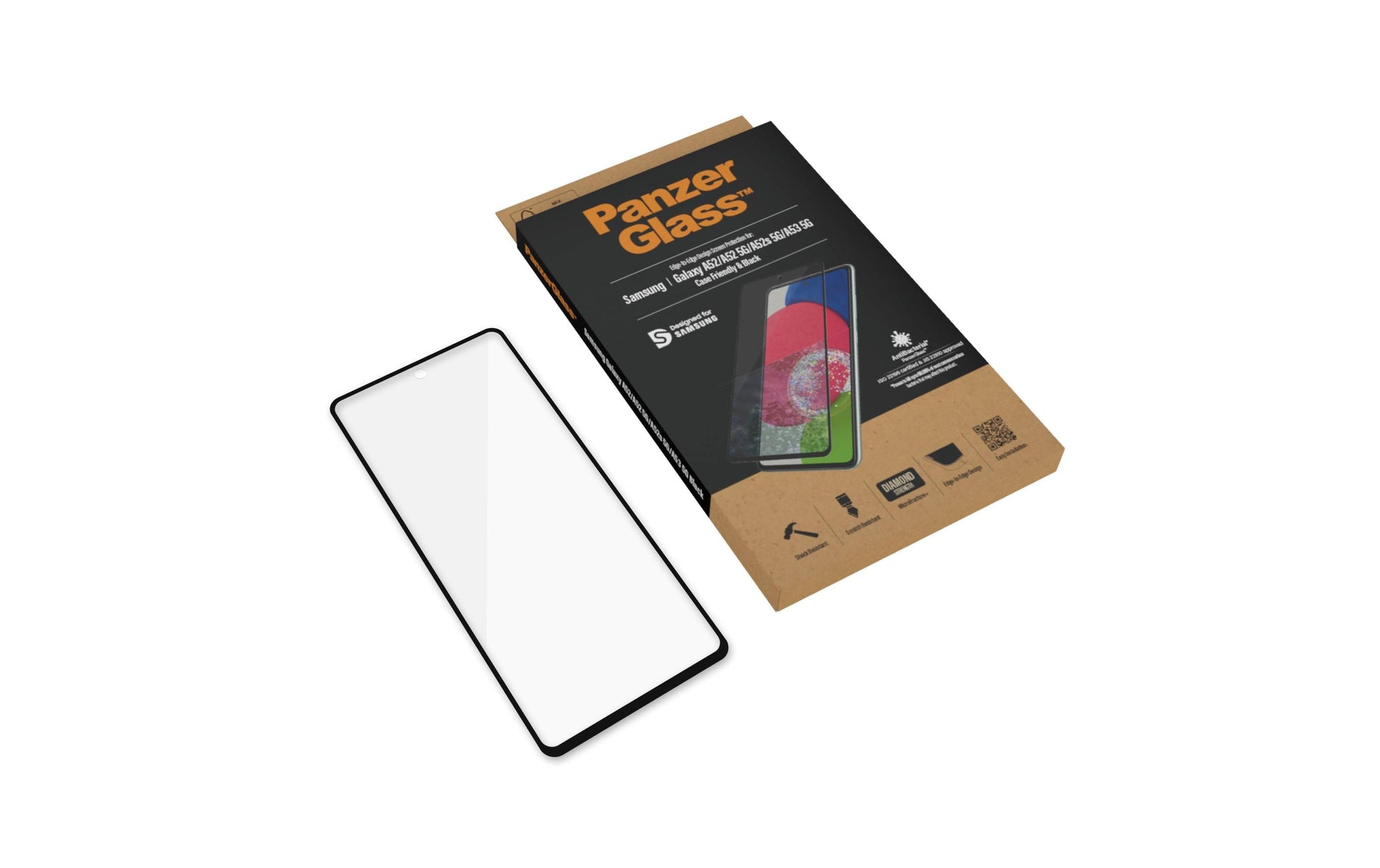 PanzerGlass Displayschutzglas – für Samsung Galaxy A52/A52 5G/A53 – Hartglas, Transparent