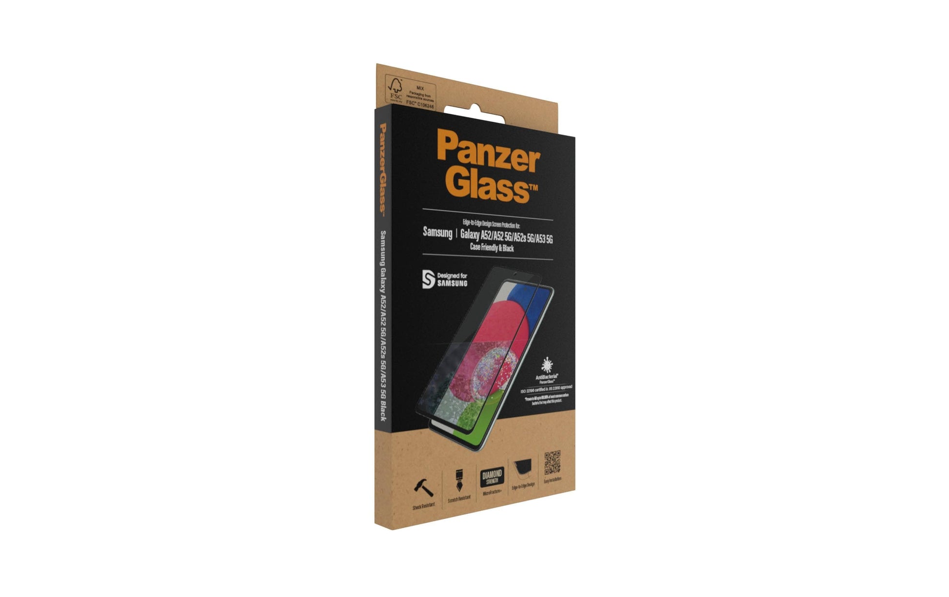 PanzerGlass Displayschutzglas – für Samsung Galaxy A52/A52 5G/A53 – Hartglas, Transparent