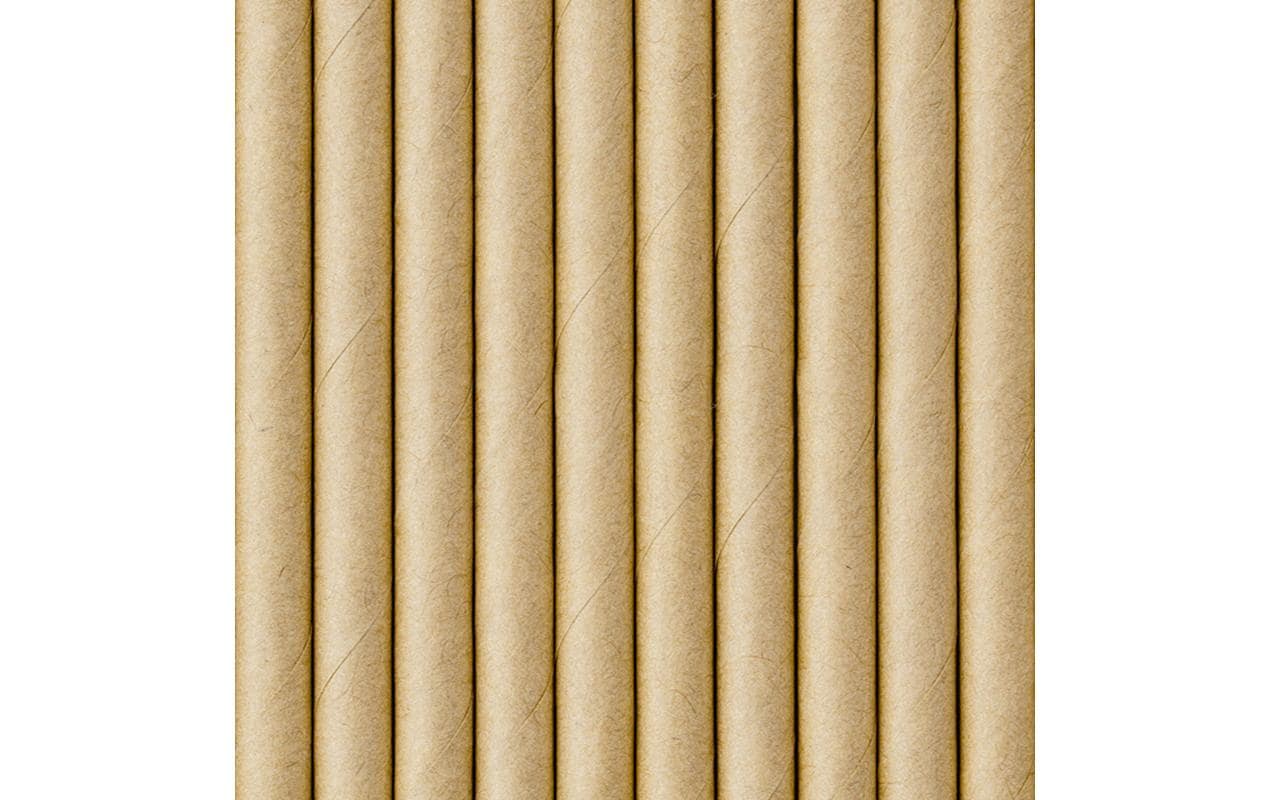 PartyDeco Papierstrohhalme, 19,5 cm, braun – 10 Stk.