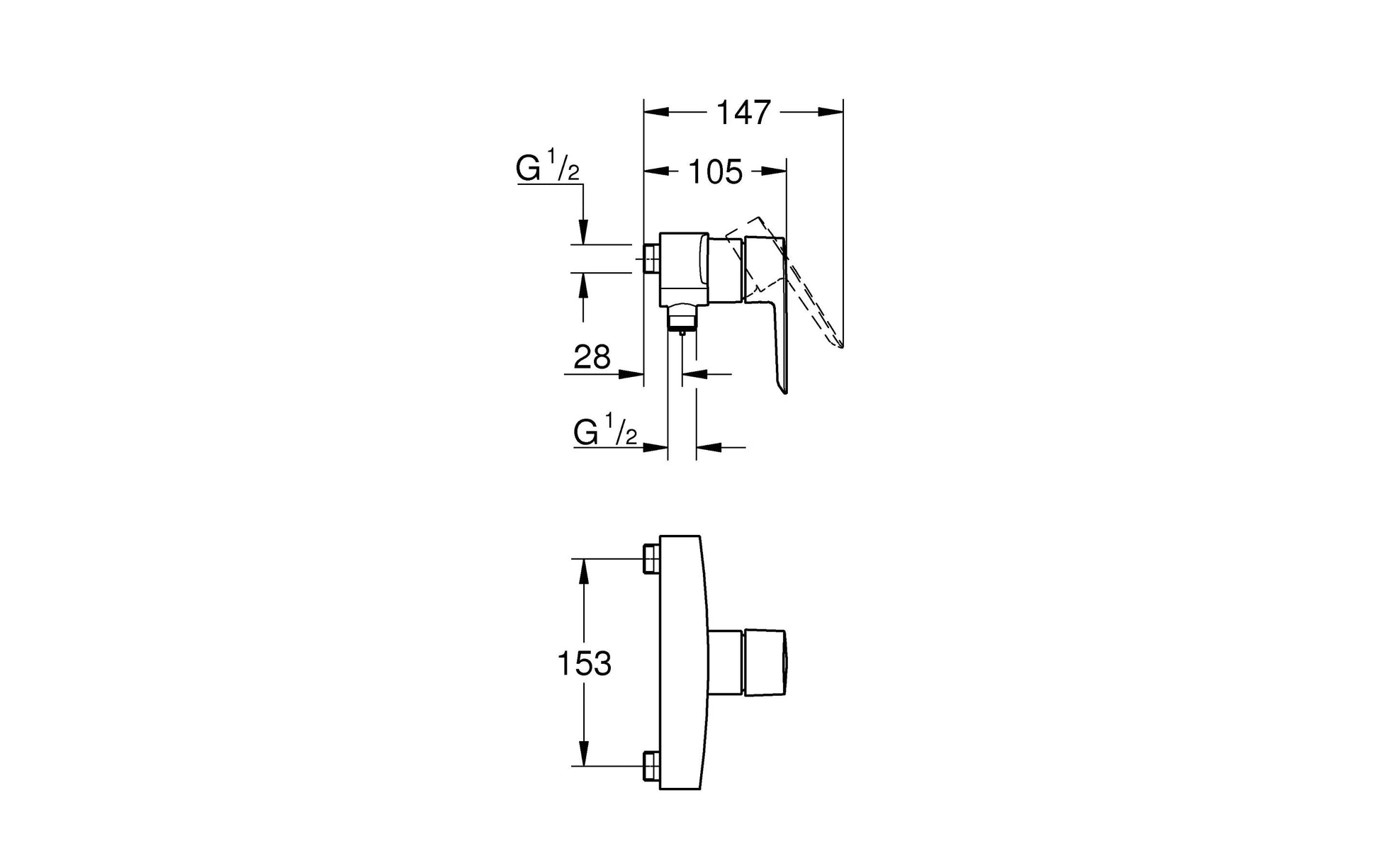 GROHE Start Badebatterie – Einhebelmischer, Metall, Chrom