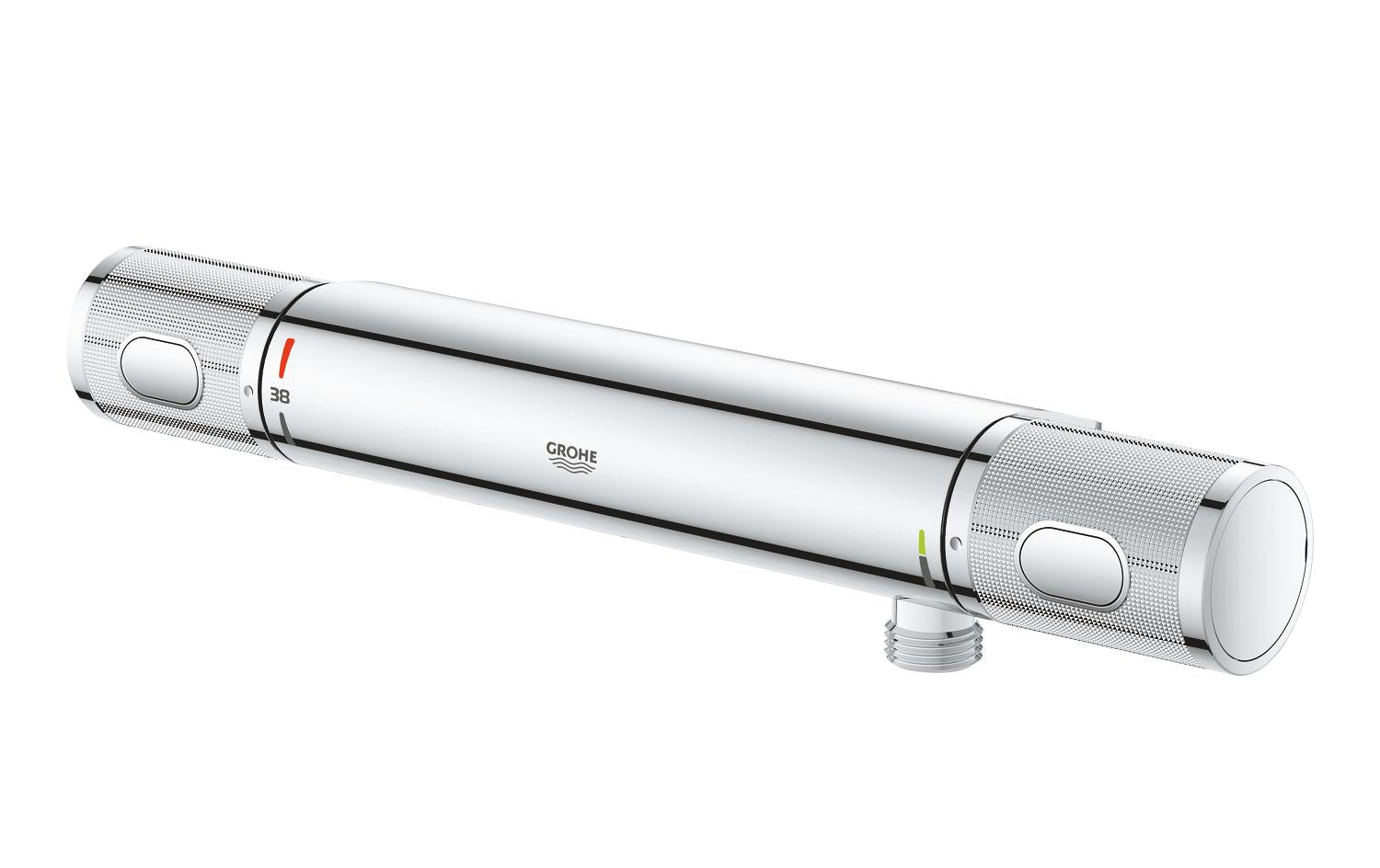 GROHE Badebatterie Precision Flow – 1/2", Messing, Aufputz-Thermostat, Edelstahl