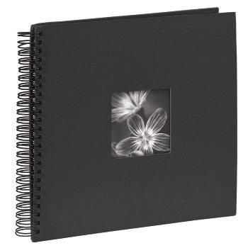 Hama Fotoalbum Wiro Fine Art – schwarz, mit Pergaminzwischenblättern, Spiralbindung, Papier, 360 × 320 mm