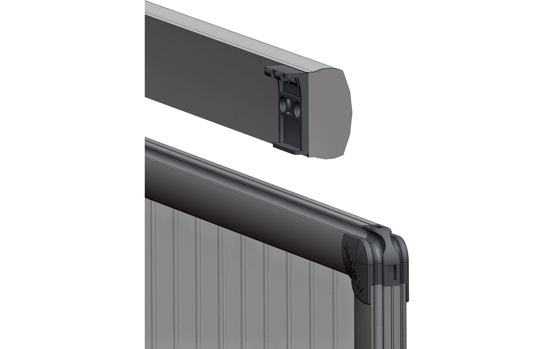 Franken Magnetischer Flipchart-Blockhalter – 5,5 × 70 cm, silber