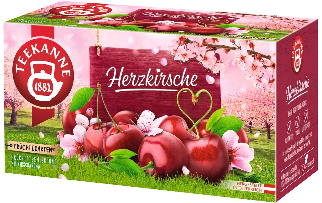 Teekanne Früchtetee Herzkirsche – Teebeutel 20 Beutel