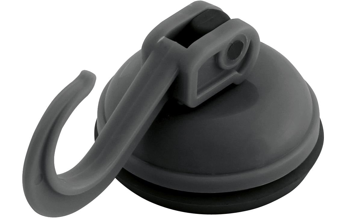 Eurotrail Haken – ABS – anthrazit (– mit Saugnapf, 6 kg) – 47 × 97 mm