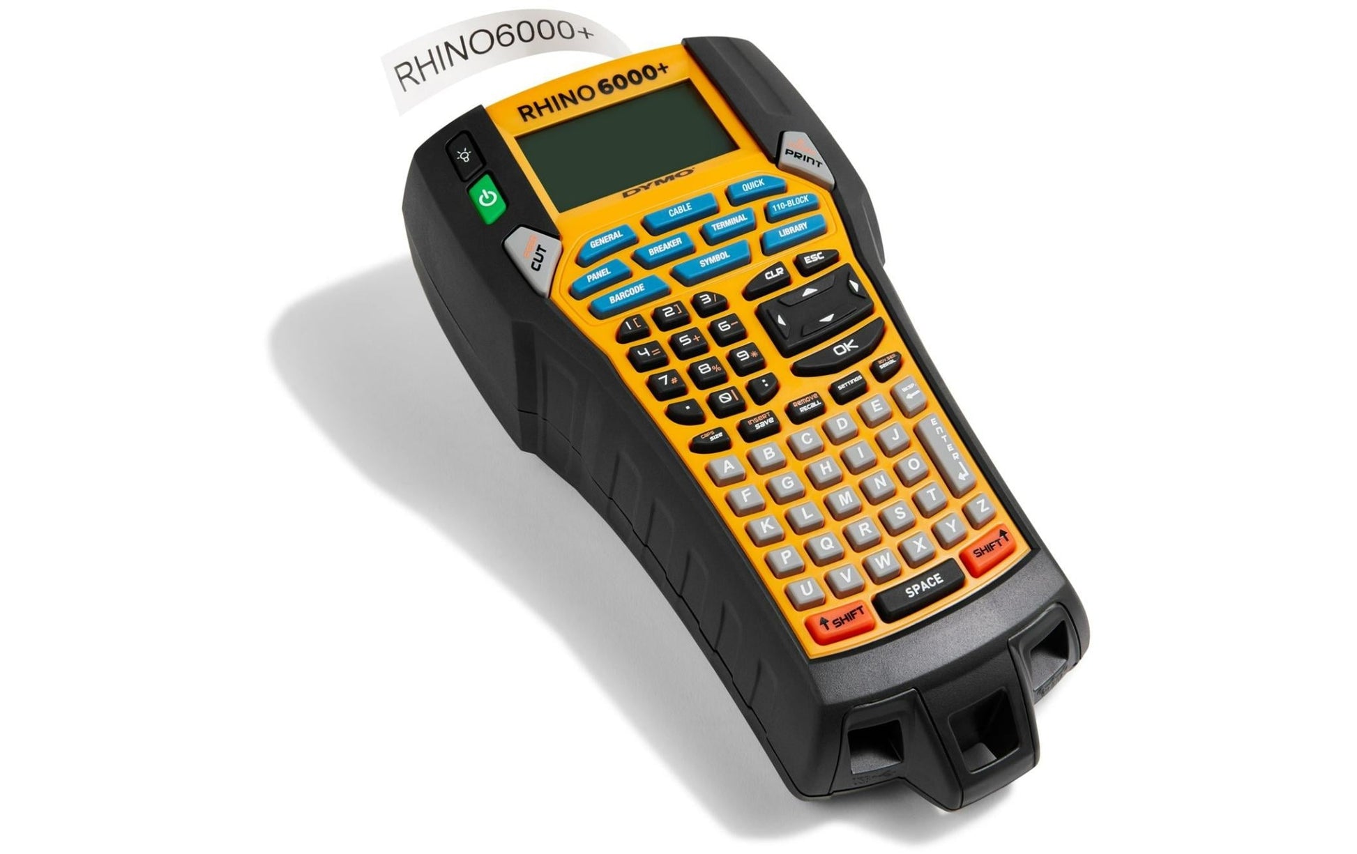 DYMO Rhino 6000+ – Beschriftungsgerät für Rhino-Etiketten 6–24 mm, Auto-Cutter, ABC-Tastatur