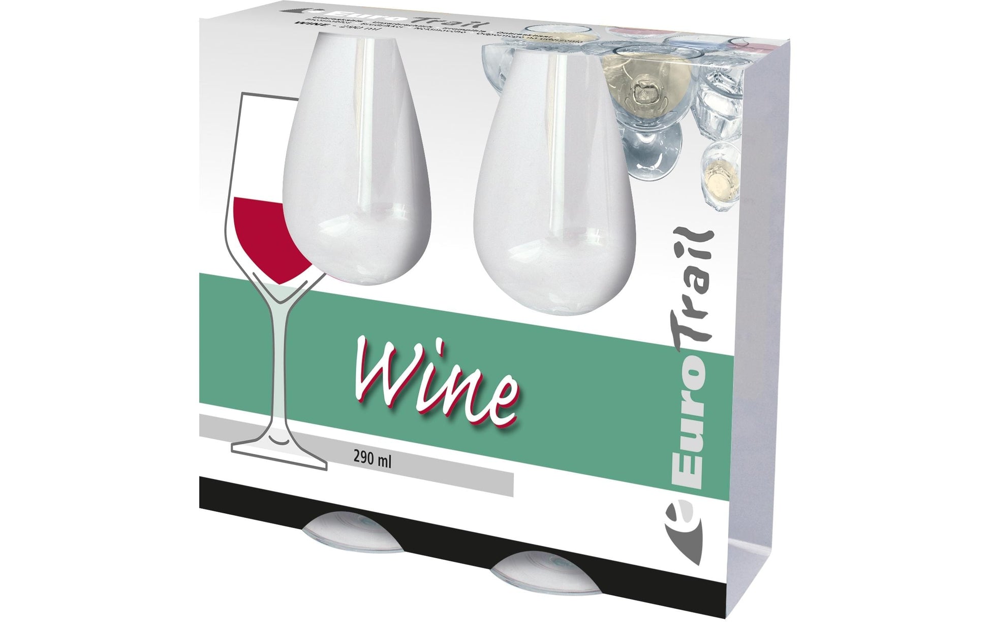 Eurotrail Weinglas ETKW0014 – 2er Set, 290 ml, Polycarbonat (PC), Transparent