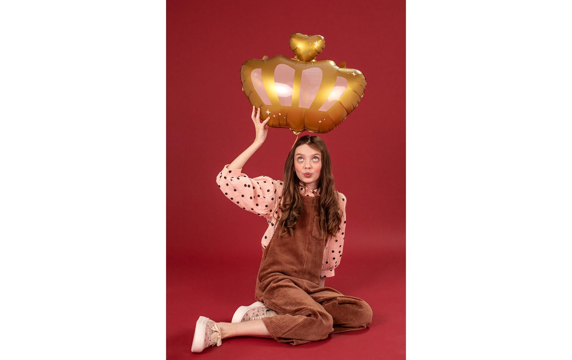 PartyDeco Folienballon Krone – Gold – 52 × 42 cm – Folie – 1 Stk