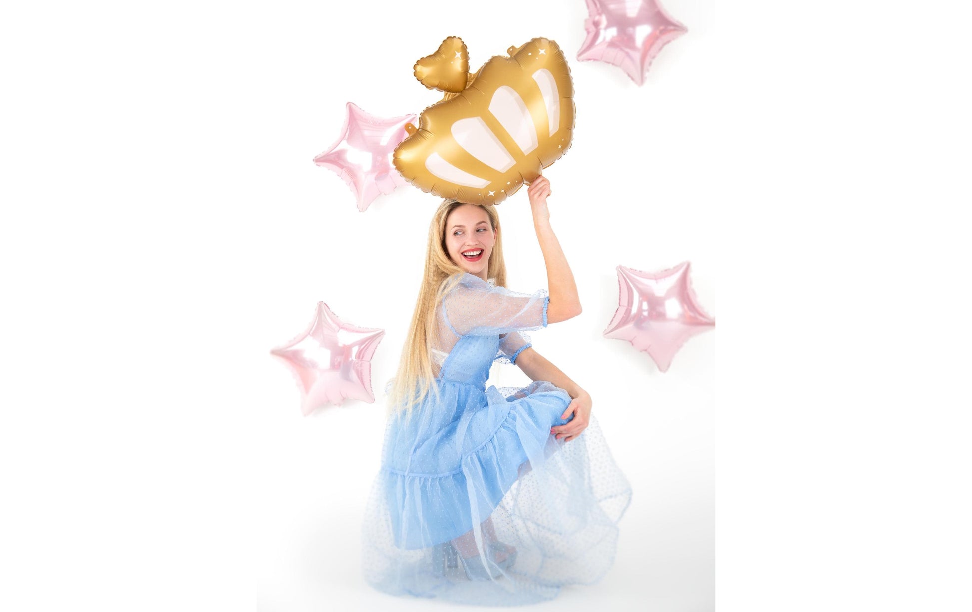 PartyDeco Folienballon Krone – Gold – 52 × 42 cm – Folie – 1 Stk