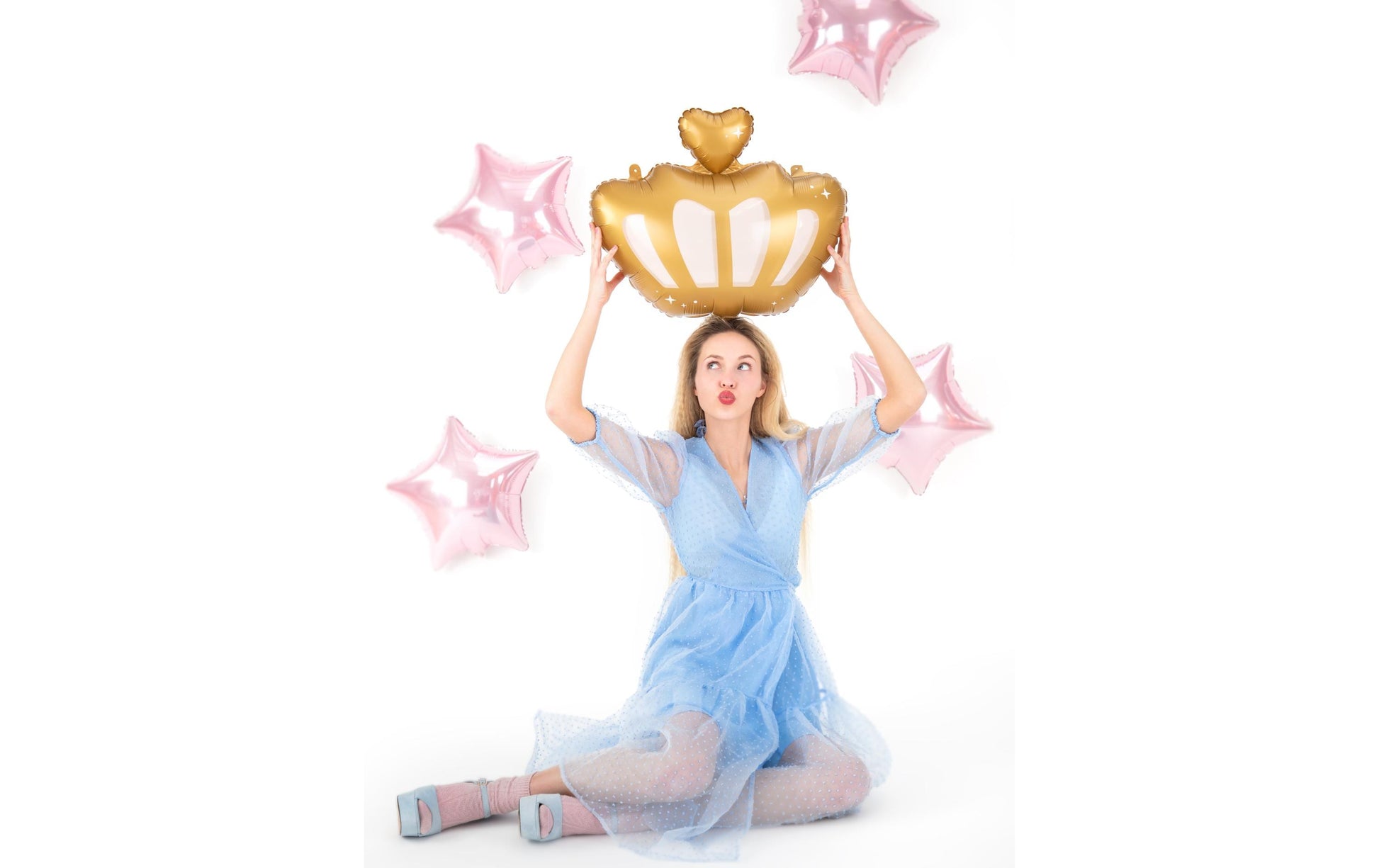 PartyDeco Folienballon Krone – Gold – 52 × 42 cm – Folie – 1 Stk