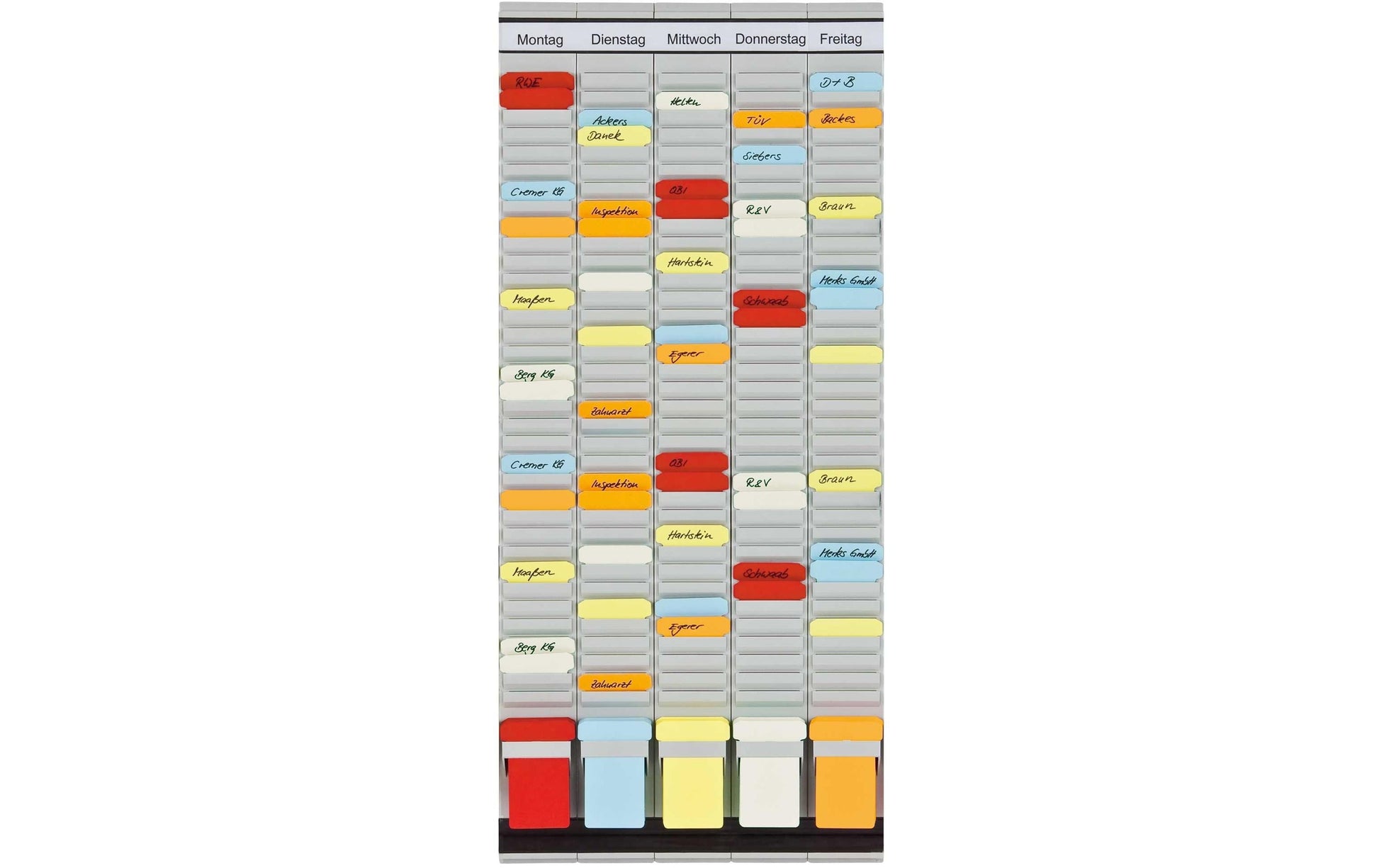 Franken T-Kartentafel OfficePlaner, 5 × 35 – 31,5 × 78 cm, Grau