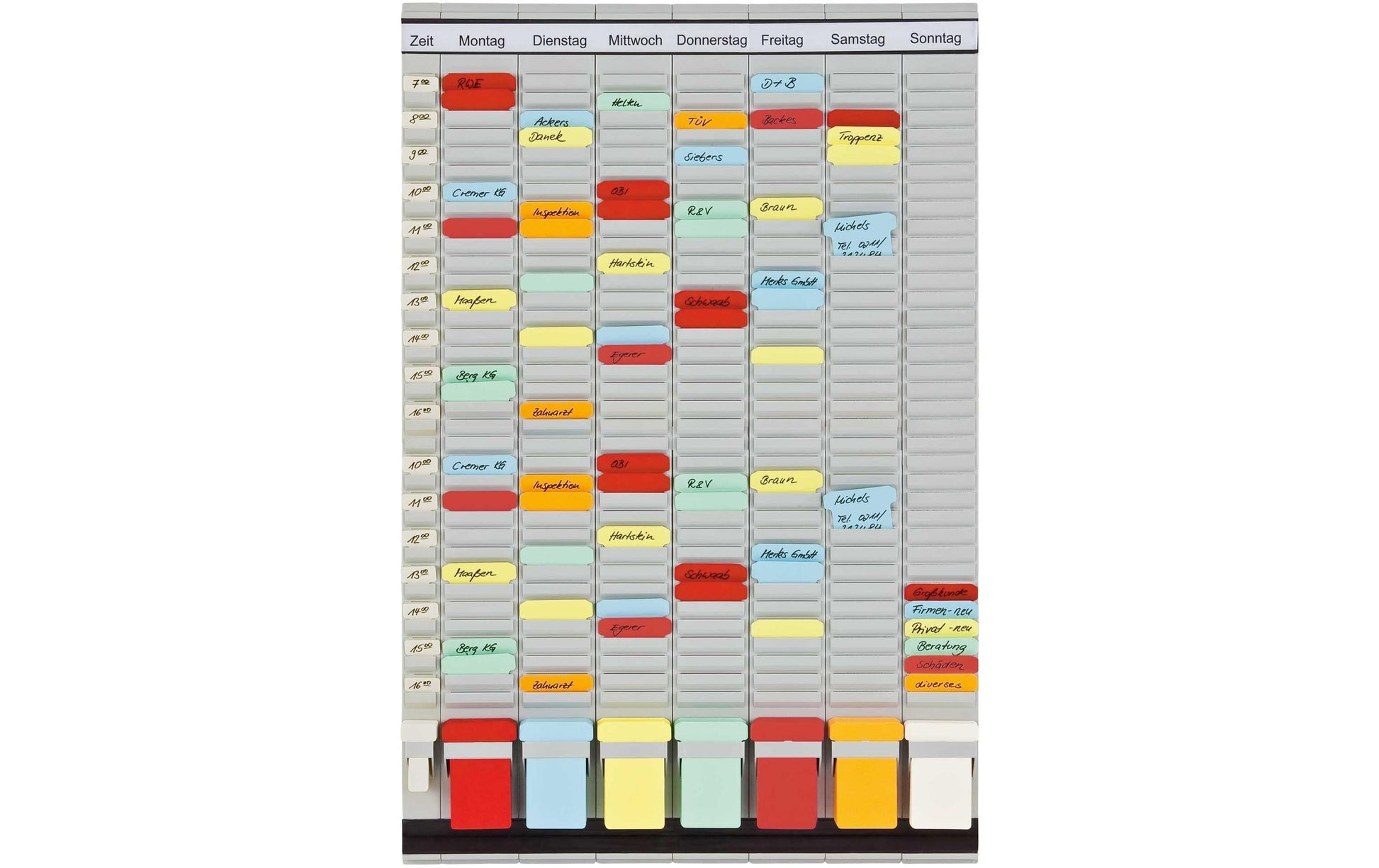 Franken Planungstafel, T-Karten-System, 7 × 35 – 47,4 × 78 cm, Hellgrau