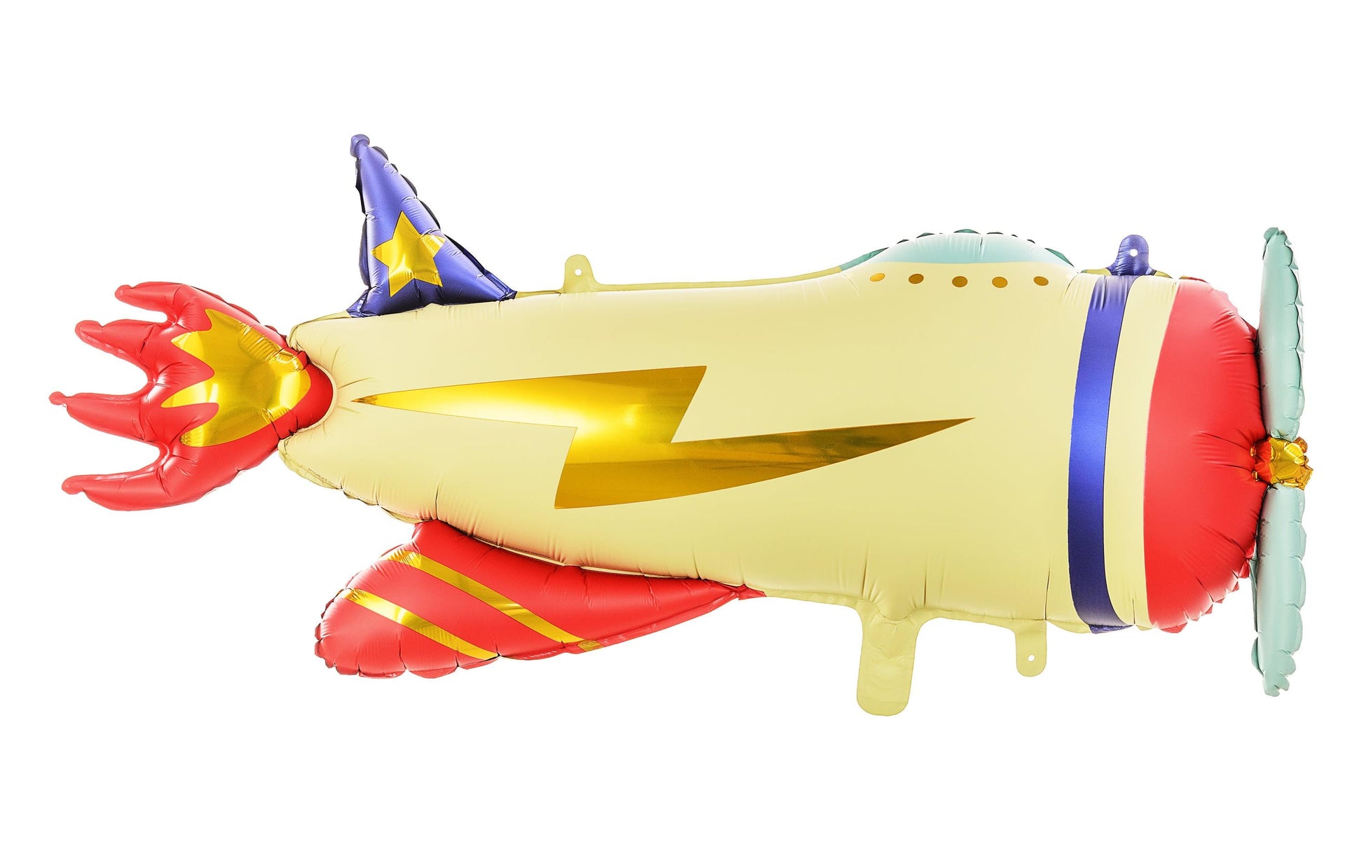 PartyDeco Folienballon Flugzeug – Mehrfarbig – 91 × 39 cm – 1 Stk
