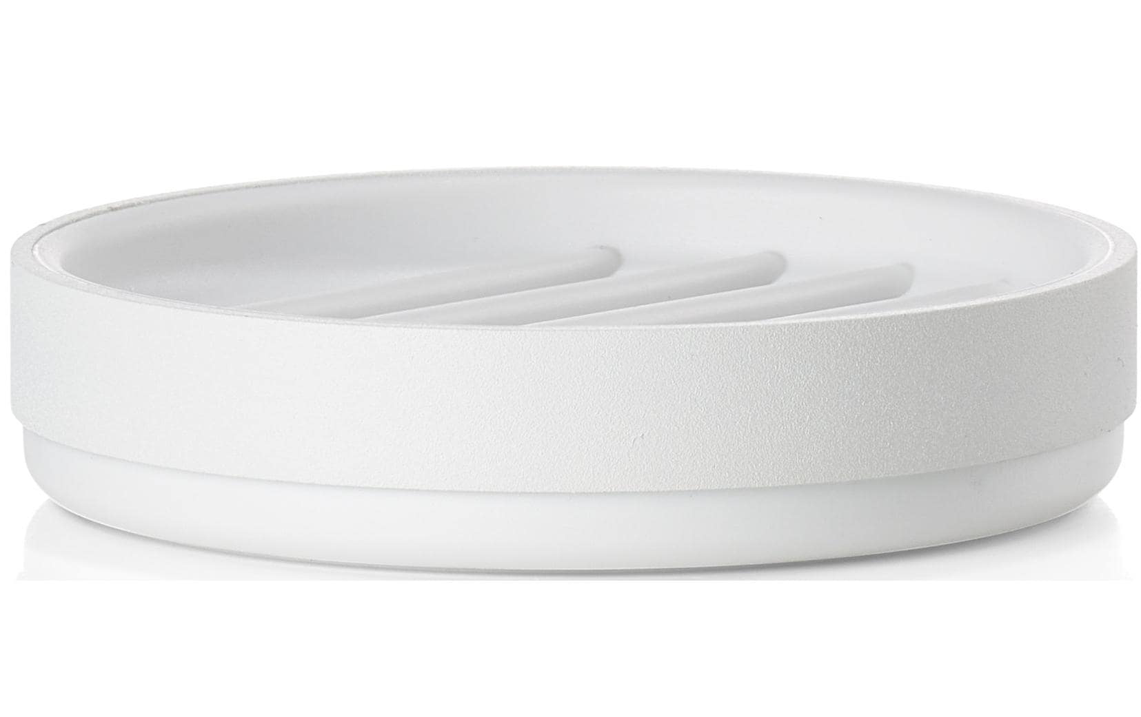 Zone Denmark Seifenschale Rim – ABS/Aluminium, Ø10,8×2,3 cm, Weiss