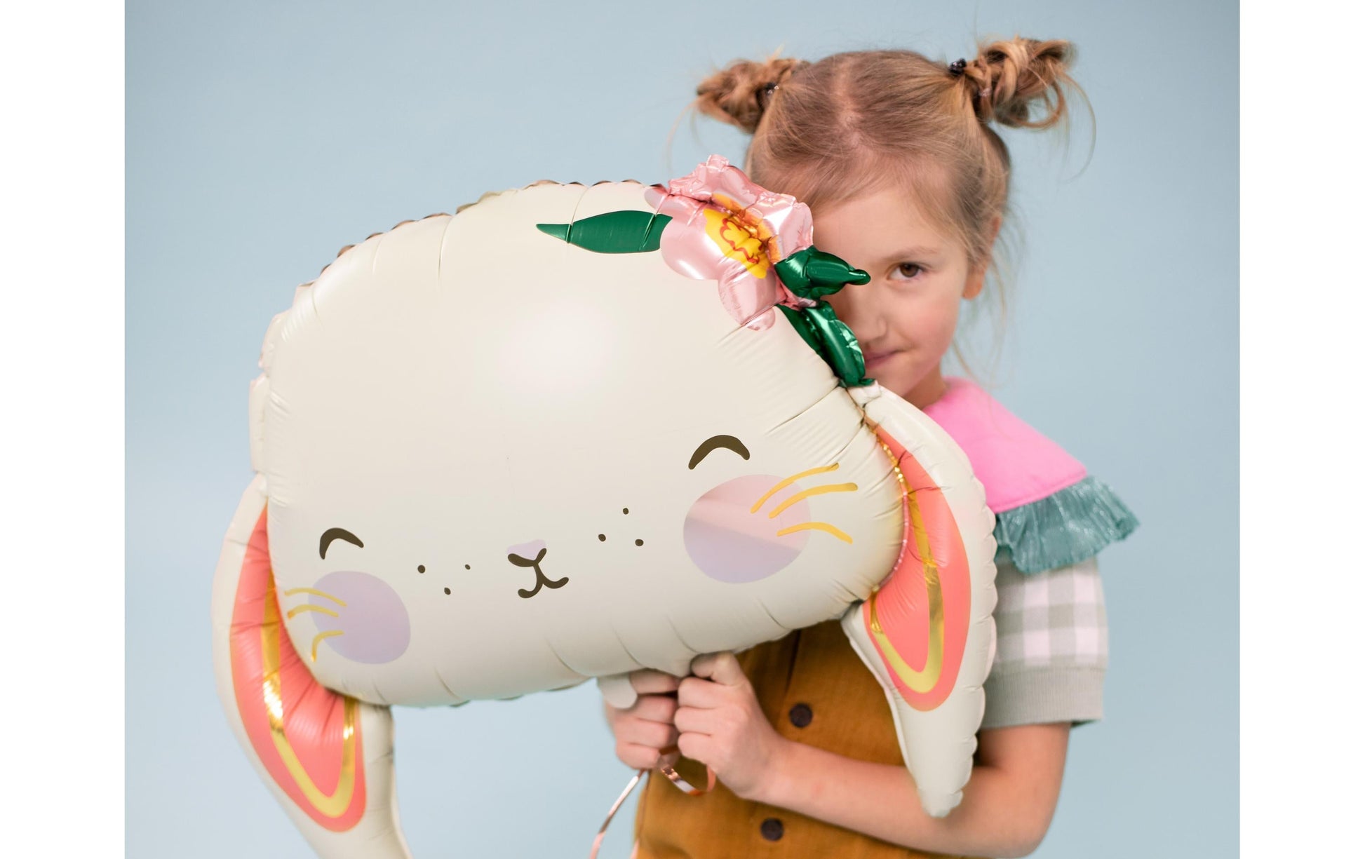 PartyDeco Folienballon – Hase – 65 × 55 cm – Folie, mehrfarbig