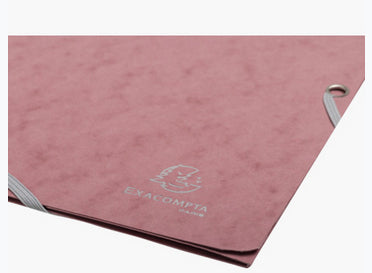 Exacompta Skandi A4 Gummibandmappe – 3 Klappen, Karton, Altrosa, bis 250 Blatt