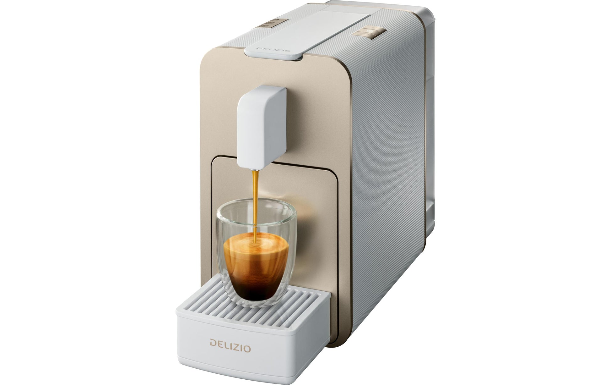 Delizio Viva elegante Champ Kapselmaschine – für Delizio-Kapseln, 19 bar, 0,8 l, Weiss