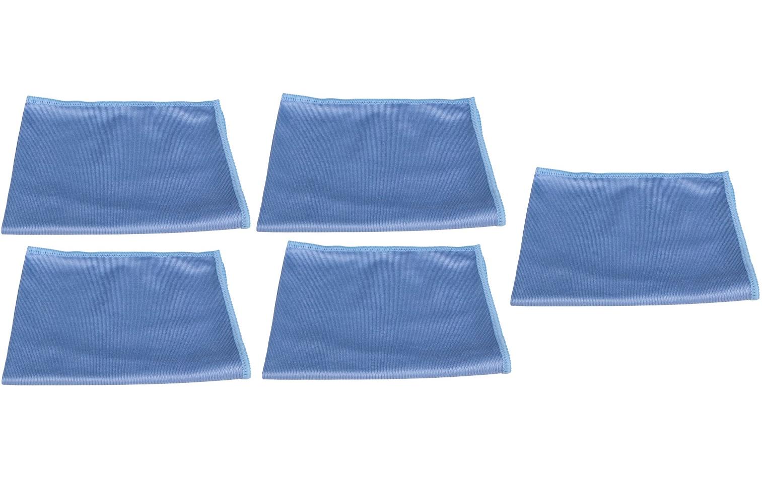 Edi Baur Fensterreinigungstuch – Blau – 40 × 40 cm – Mikrofaser – 5er-Set