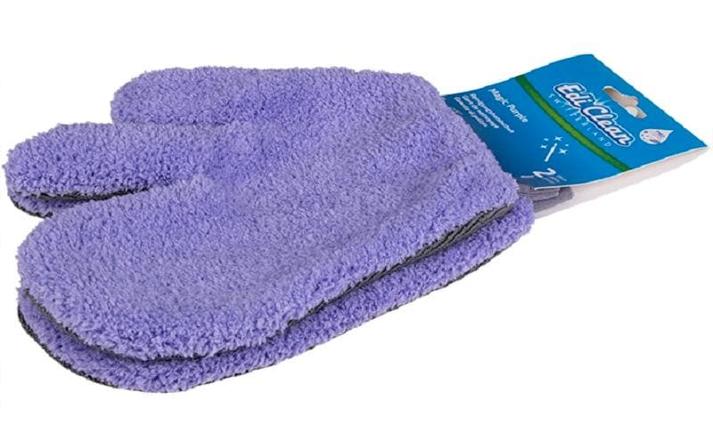 Edi Baur Haushaltshandschuhe Einheitsgrösse – 2 Stk. – Mikrofaser, lila – 26 × 21 cm